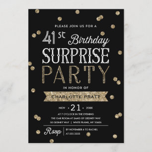 Invitation Parties scintillant Confetti Surprise Party Invita