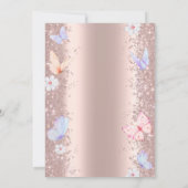 Invitation Parties scintillant Confetti Unicorn Papillons Bab (Dos)