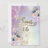 Invitation parties scintillant cool boho florale (Dos)