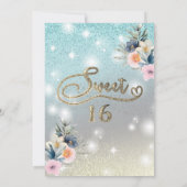 Invitation parties scintillant cool boho florale (Dos)