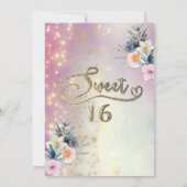 Invitation parties scintillant cool boho florale (Dos)