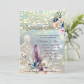 Invitation parties scintillant cool boho florale (Debout devant)
