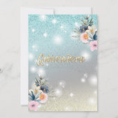 Invitation parties scintillant cool boho florale (Dos)