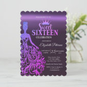 Invitation Parties scintillant cool Bokeh, Robe, Tiara, Purpl (Debout devant)