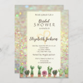 Invitation Parties scintillant cool Fête des mariées Bokeh Ca (Devant / Derrière)