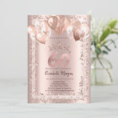 Invitation Parties scintillant, Couronne, Ballons 60e anniver (Debout devant)