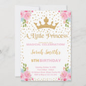 Invitation Parties scintillant Couronne princesse Anniversair (Devant)