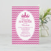 Invitation Parties scintillant Couronne Princesse Baby shower (Debout devant)