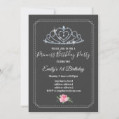 Invitation parties scintillant couronne, princesse, princesse (Devant)