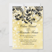 Invitation Parties scintillant Curlico sur Faux Metallic Boke (Devant)