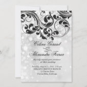 Invitation Parties scintillant Curlico sur Faux Metallic Boke (Devant)