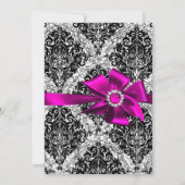 Invitation Parties scintillant Damas & Pink Jewel Bow Sweet 1 (Dos)