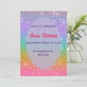 Invitation Parties scintillant d'anniversaire (Debout devant)