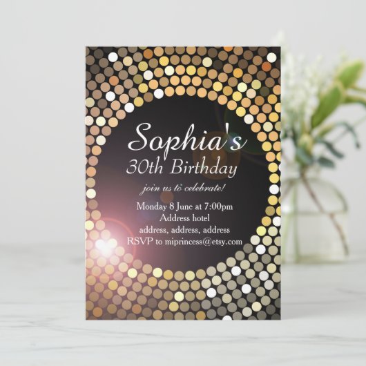 Invitation parties scintillant d'anniversaire (Debout devant)