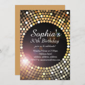 Invitation parties scintillant d'anniversaire (Devant / Derrière)