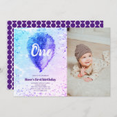 Invitation Parties scintillant d'anniversaire de la fille Omb (Devant / Derrière)