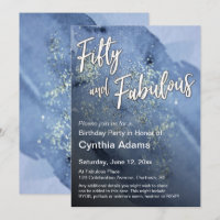 Parties scintillant d'aquarelle bleu moderne Cinqu