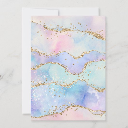 Invitation Parties scintillant d'aquarelle brillante Baby sho (Dos)