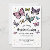 Invitation Parties scintillant d'aquarelle d'anniversaire pap (Devant)