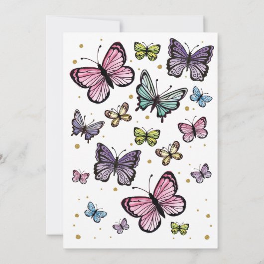 Invitation Parties scintillant d'aquarelle d'anniversaire pap (Dos)