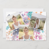 Invitation Parties scintillant d'aquarelle florale sauvage Sw (Dos)