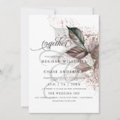 Invitation Parties scintillant d'aquarelle moderne Foliage Ba (Devant)