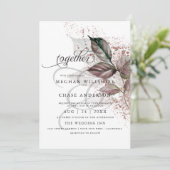 Invitation Parties scintillant d'aquarelle moderne Foliage Ba (Debout devant)