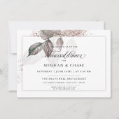 Invitation Parties scintillant d'aquarelle moderne Foliage Ba (Devant)