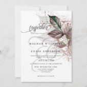 Invitation Parties scintillant d'aquarelle moderne Foliage Ba (Devant)