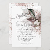 Invitation Parties scintillant d'aquarelle moderne Foliage Ba (Devant / Derrière)