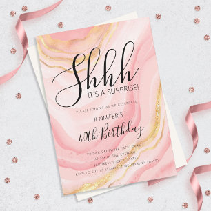 Invitation Parties scintillant d'aquarelle moderne Rose Gold