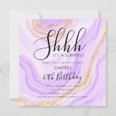 Invitation Parties scintillant d'aquarelle moderne violet 40e (Devant)