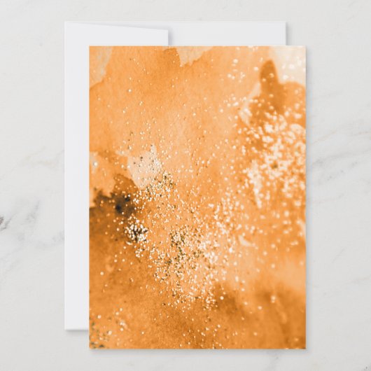 Invitation Parties scintillant d'aquarelle orange Cinquante e (Dos)