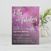 Invitation Parties scintillant d'aquarelle rose chaud Cinquan (Debout devant)