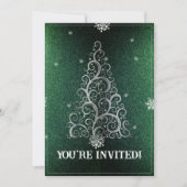 Invitation Parties scintillant d'arbre de Noël et flocons de (Devant)