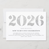 Invitation Parties scintillant d'argent 2024 Soirée du Nouvel (Devant)