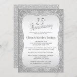 Invitation Parties scintillant d'argent 25e anniversaire Mari<br><div class="desc">25th Silver Parties scintillant Mariage Anniversaire des Invitations prêt pour vous à personnaliser. Choisissez parmi plusieurs types de papier et/ou de forme différents pour répondre à vos besoins. REMARQUE : SEULEMENT CHANGER LES ZONES MODÈLES NÉCESSAIRES! 😀 Si nécessaire, vous pouvez supprimer le texte et commencer à ajouter le texte, la...</div>