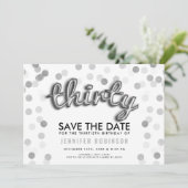 Invitation Parties scintillant d'argent 30e anniversaire Enre (Debout devant)