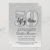 Invitation Parties scintillant d'argent 59e anniversaire Invi (Devant / Derrière)