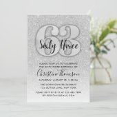 Invitation Parties scintillant d'argent 63ème anniversaire In (Debout devant)