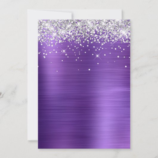 Invitation Parties scintillant d'argent Améthyste violet 30e  (Dos)
