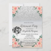 Invitation Parties scintillant d'argent, Ballons, Parti de re (Devant)