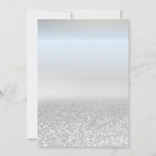 Invitation Parties scintillant d'argent, Ballons, Partie de r (Dos)