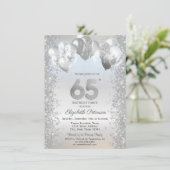 Invitation Parties scintillant d'argent Balloons Confetti 65e (Debout devant)