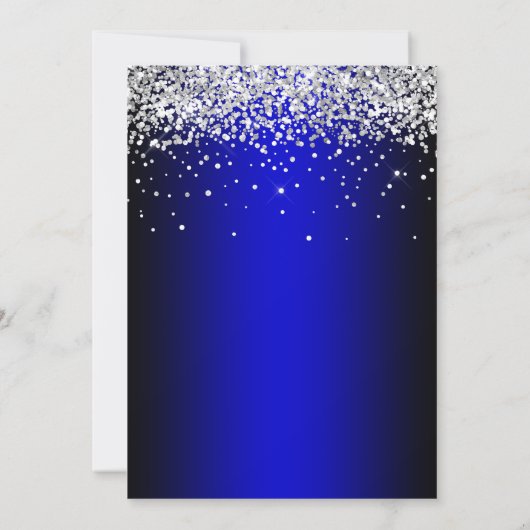 Invitation Parties scintillant d'argent Black Blue Ombre 40e  (Dos)