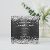 Invitation Parties scintillant d'argent Black Foil 40e annive (Debout devant)