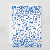Invitation Parties scintillant d'argent bleu Confetti Garçon  (Dos)