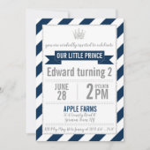 Invitation Parties scintillant d'argent bleu marine Prince In (Devant)