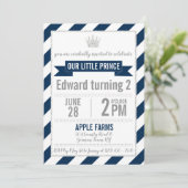Invitation Parties scintillant d'argent bleu marine Prince In (Debout devant)