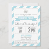 Invitation Parties scintillant d'argent bleu Prince Invitatio (Devant)